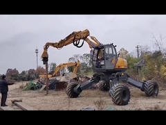 XCMG ET120 wheeler excavator fitted with FV100 with the goal of performing 6 to 8 meters piling work