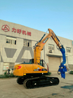 Small excavator mounted sheet pile driver/vibro hammer for construction projects