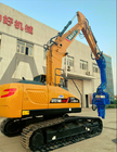 Small excavator mounted sheet pile driver/vibro hammer for construction projects