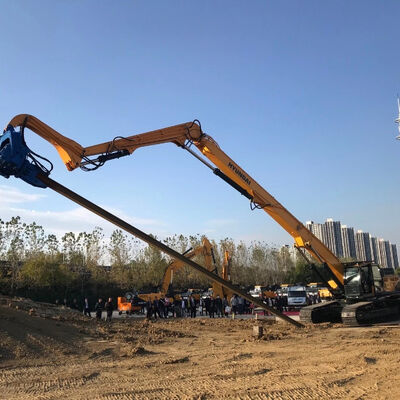 3200rpm Low Noise Vibrating Pile Driver – Yellow & Long Boom Mounted