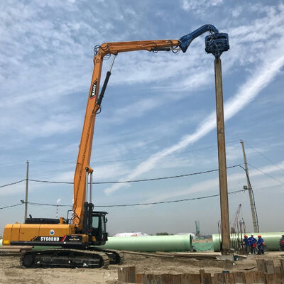 Excavator Mounted Pile Driver - Low Noise Hydraulic &amp; Multi-Pile Type Adaptation