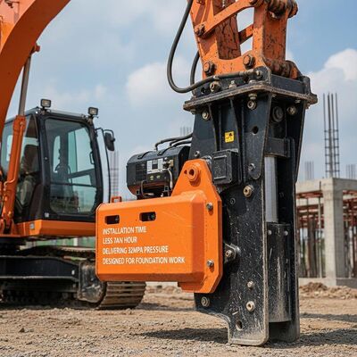 Installation Time Less Than 1 Hour Excavator Mounted Pile Hammer Delivering 32Mpa Pressure Designed for Foundation Work