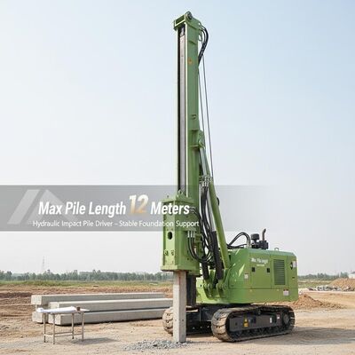 Max Pile Length 12 Meters Hydraulic Impact Pile Driver Light Green Type Providing Pile Installation and Stable Foundation Support