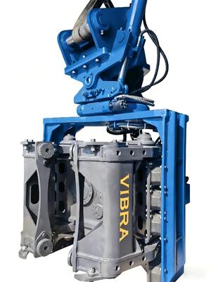Vibra Sv-400 측면 그립 항타기 656kn 진동력 32-40톤 굴삭기 장착 항타기