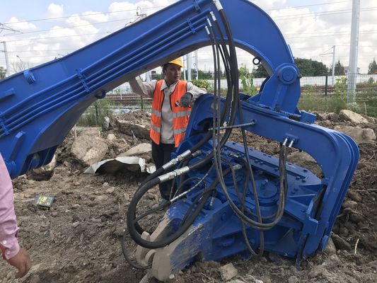 Construction 15m Excavator Mounted Pile Driver Cast Steel Fixture